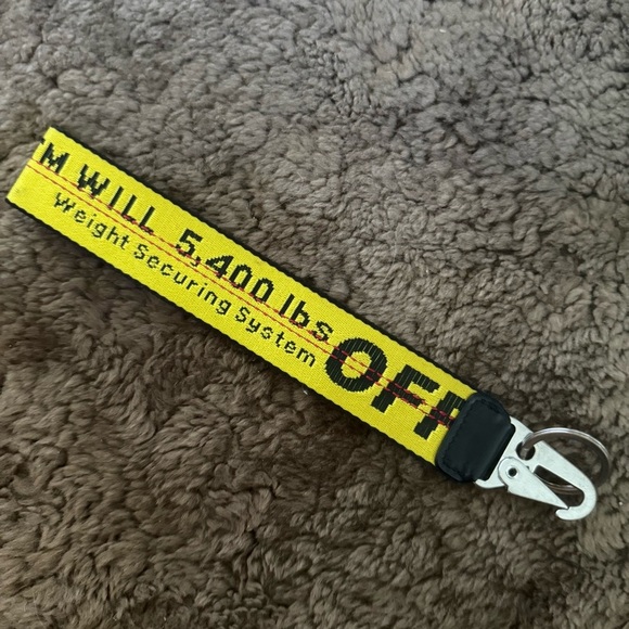 Off-White Yellow and Black Keychain - Picture 6 of 6